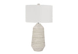 Cream Ceramic Contemporary Table Lamp With Ivory Shade - Sleep Galleria
