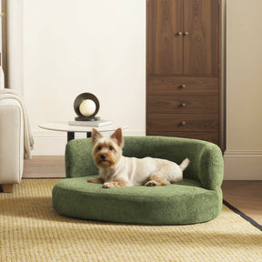Curved Fleeced Teddy Upholstered Pet Sofa Bed - Omega Lifestyles