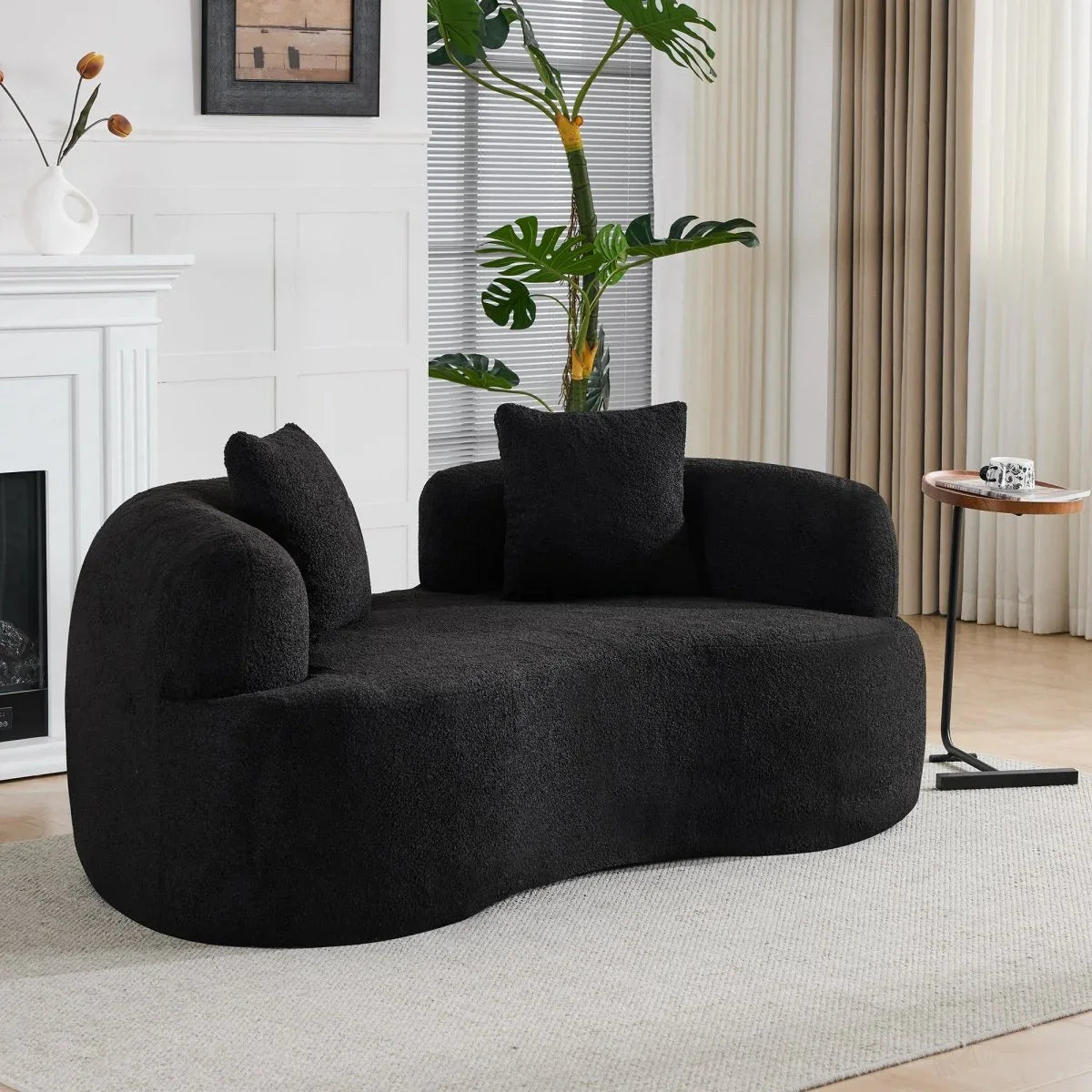 Curved Medium-Firm Foam Spring Loveseat Sofa - Omega Lifestyles