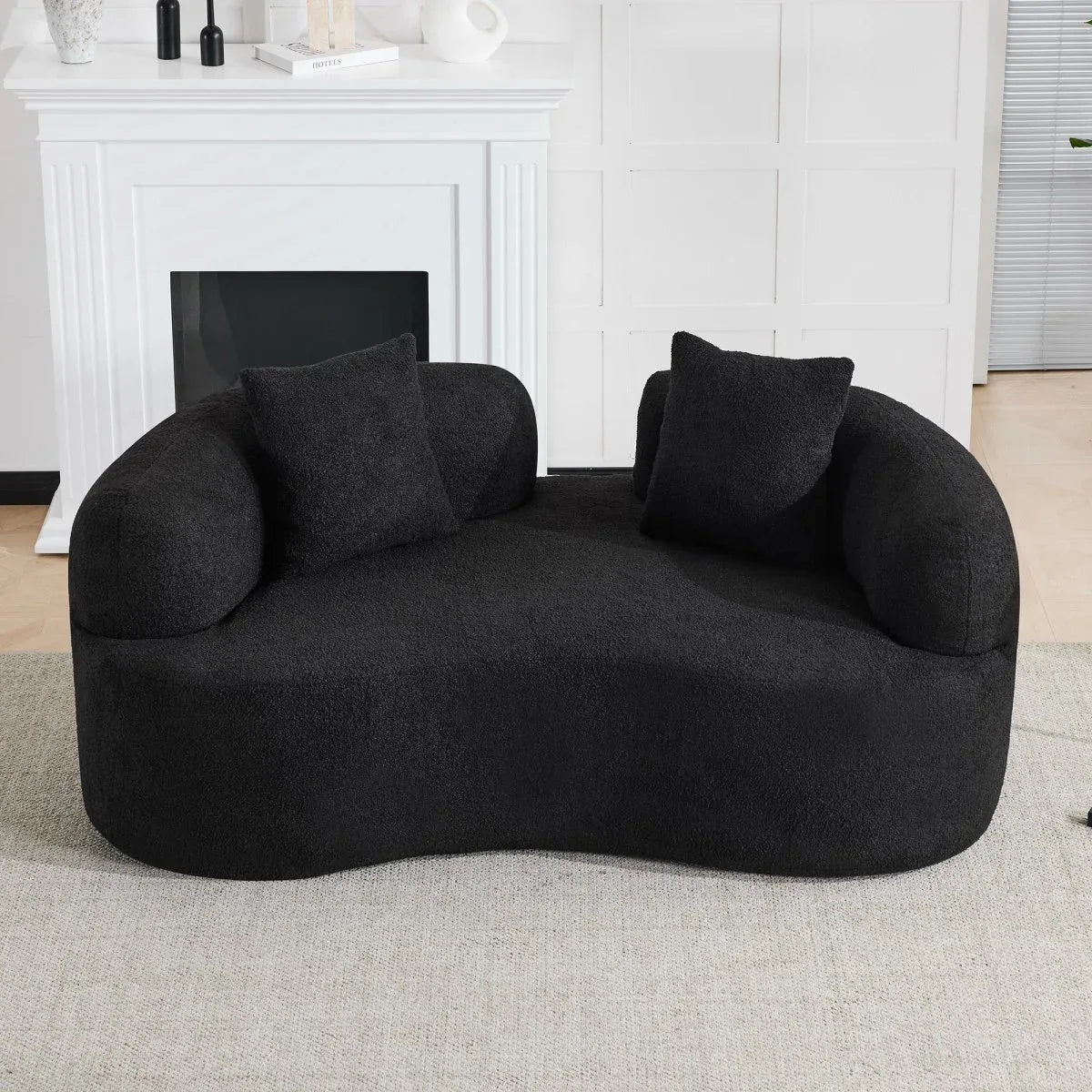 Curved Medium-Firm Foam Spring Loveseat Sofa - Omega Lifestyles