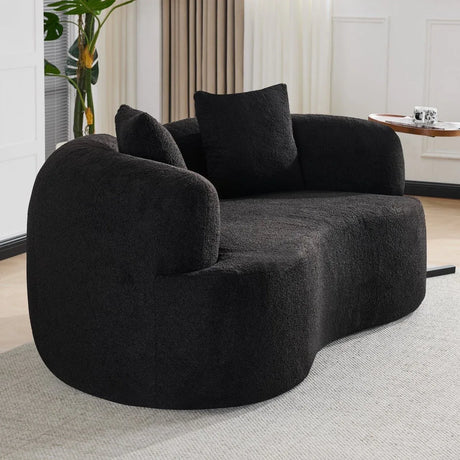 Curved Medium-Firm Foam Spring Loveseat Sofa - Omega Lifestyles