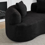 Curved Medium-Firm Foam Spring Loveseat Sofa - Omega Lifestyles