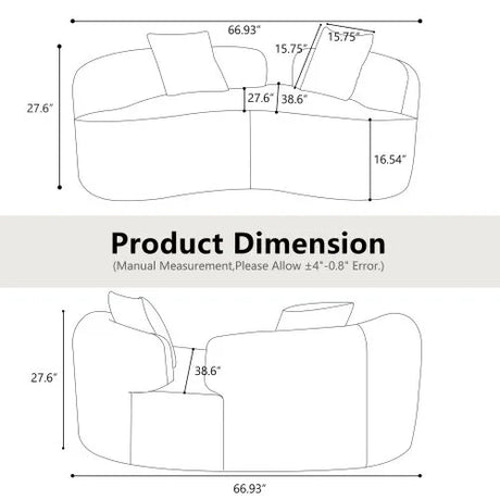 Curved Medium-Firm Foam Spring Loveseat Sofa - Omega Lifestyles