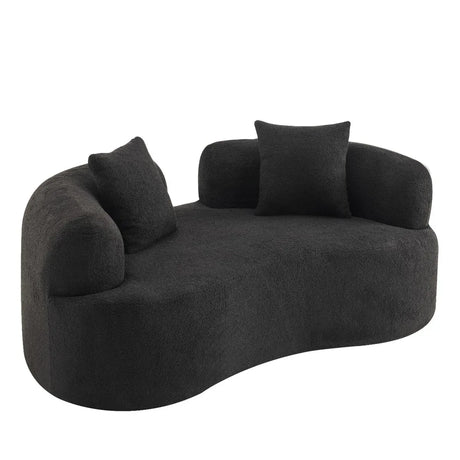 Curved Medium-Firm Foam Spring Loveseat Sofa - Omega Lifestyles