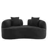 Curved Medium-Firm Foam Spring Loveseat Sofa - Omega Lifestyles
