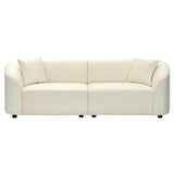 Curved Velvet 3-Seat Contemporary Sofa - Omega Lifestyles