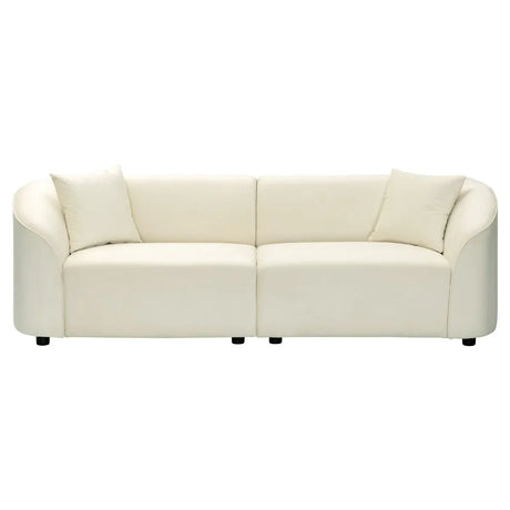 Curved Velvet 3-Seat Contemporary Sofa - Omega Lifestyles