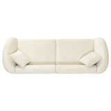 Curved Velvet 3-Seat Contemporary Sofa - Omega Lifestyles