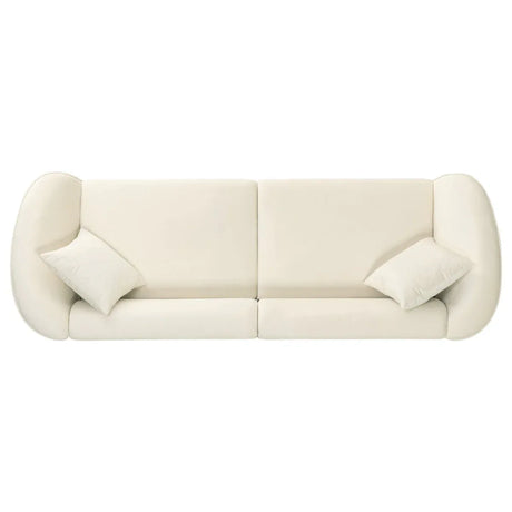 Curved Velvet 3-Seat Contemporary Sofa - Omega Lifestyles