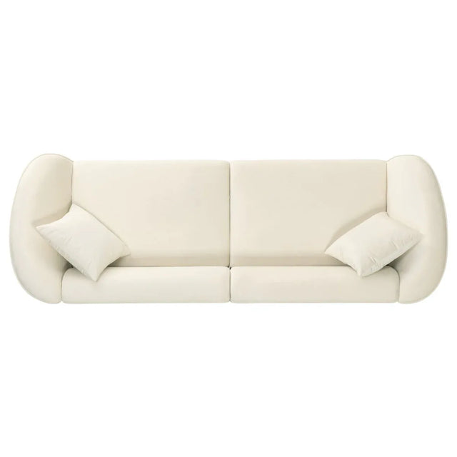 Curved Velvet 3-Seat Contemporary Sofa - Omega Lifestyles