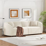 Curved Velvet 3-Seat Contemporary Sofa - Omega Lifestyles