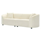 Curved Velvet 3-Seat Contemporary Sofa - Omega Lifestyles