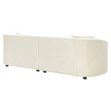 Curved Velvet 3-Seat Contemporary Sofa - Omega Lifestyles