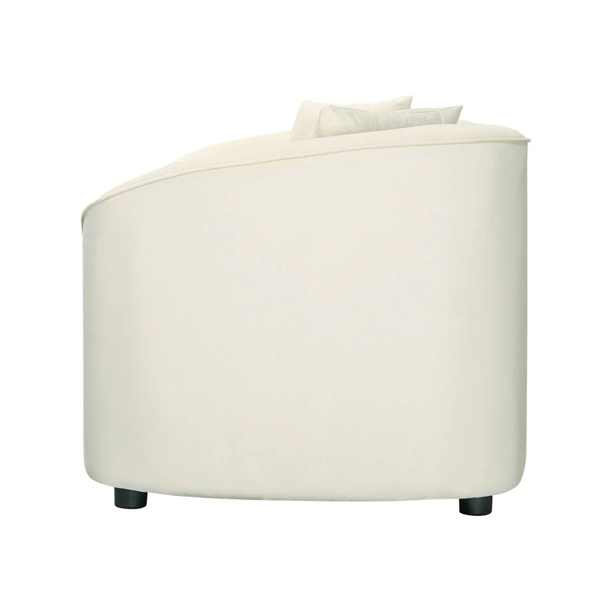 Curved Velvet 3-Seat Contemporary Sofa - Omega Lifestyles