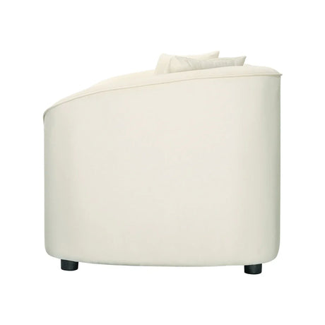 Curved Velvet 3-Seat Contemporary Sofa - Omega Lifestyles