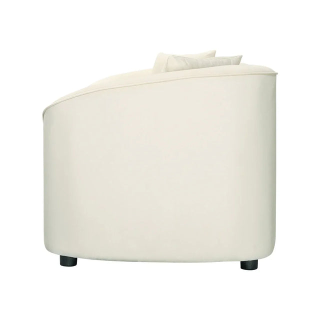 Curved Velvet 3-Seat Contemporary Sofa - Omega Lifestyles