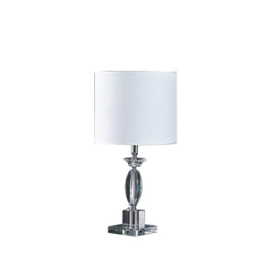 Cut Crystal Modern Table Lamp With Cotton Linen Shade - Omega Lifestyles