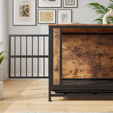 Decorative MDF Metal Dog Crate Furniture With Cushion - Sleep Galleria