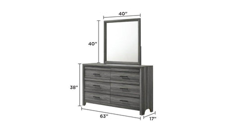Denver Modern 5-Piece Full Gray Wood Bedroom Set - Sleep Galleria