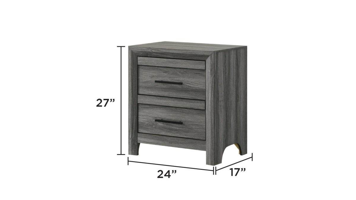 Denver Modern 5-Piece Full Gray Wood Bedroom Set - Sleep Galleria