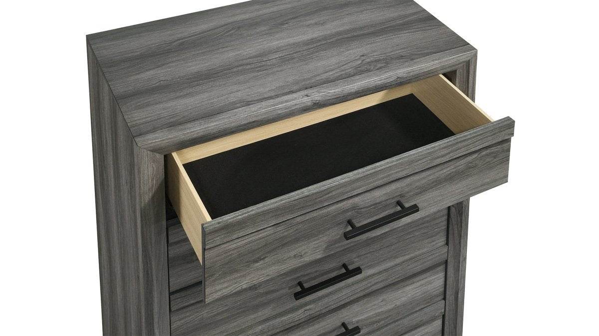 Denver Modern 5-Piece Full Gray Wood Bedroom Set - Sleep Galleria
