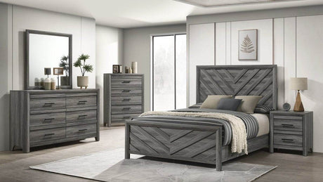 Denver Modern 5-Piece Full Gray Wood Bedroom Set - Sleep Galleria