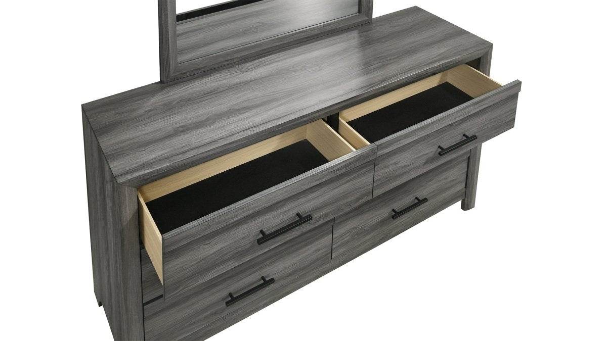 Denver Modern 5-Piece Full Gray Wood Bedroom Set - Sleep Galleria