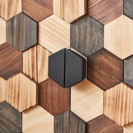 Distressed Honeycomb Pattern Engineered Wood Storage Cabinet - Omega Lifestyles