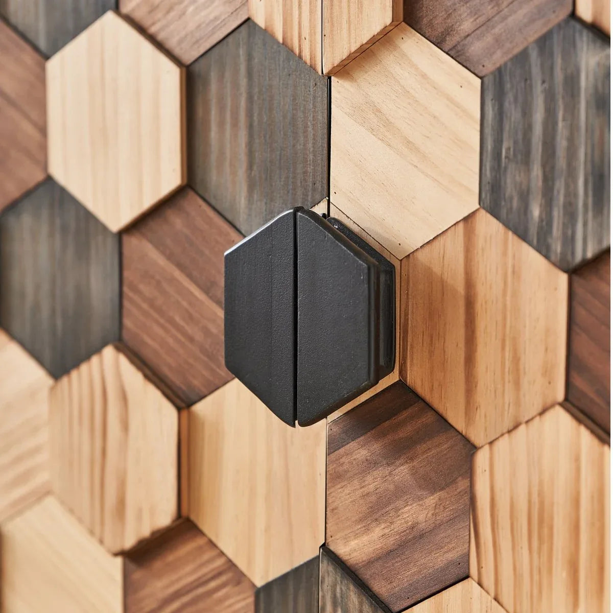 Distressed Honeycomb Pattern Engineered Wood Storage Cabinet - Omega Lifestyles