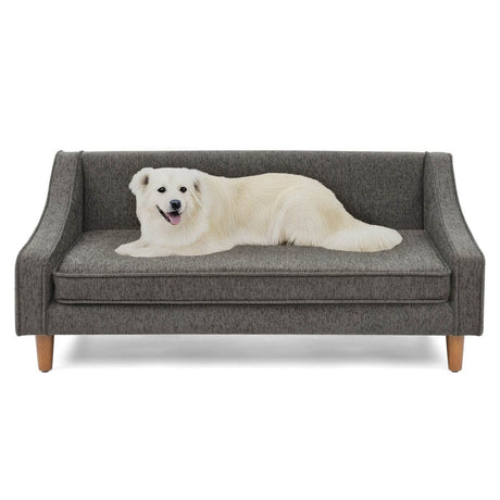 Durable Elevated Modern Linen Foam Dog Sofa Bed - Omega Lifestyles