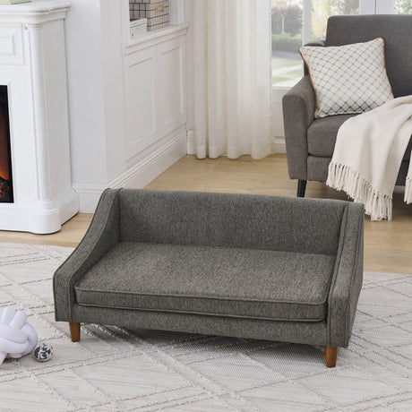 Durable Elevated Modern Linen Foam Dog Sofa Bed - Omega Lifestyles