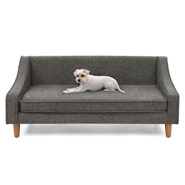 Durable Elevated Modern Linen Foam Dog Sofa Bed - Omega Lifestyles