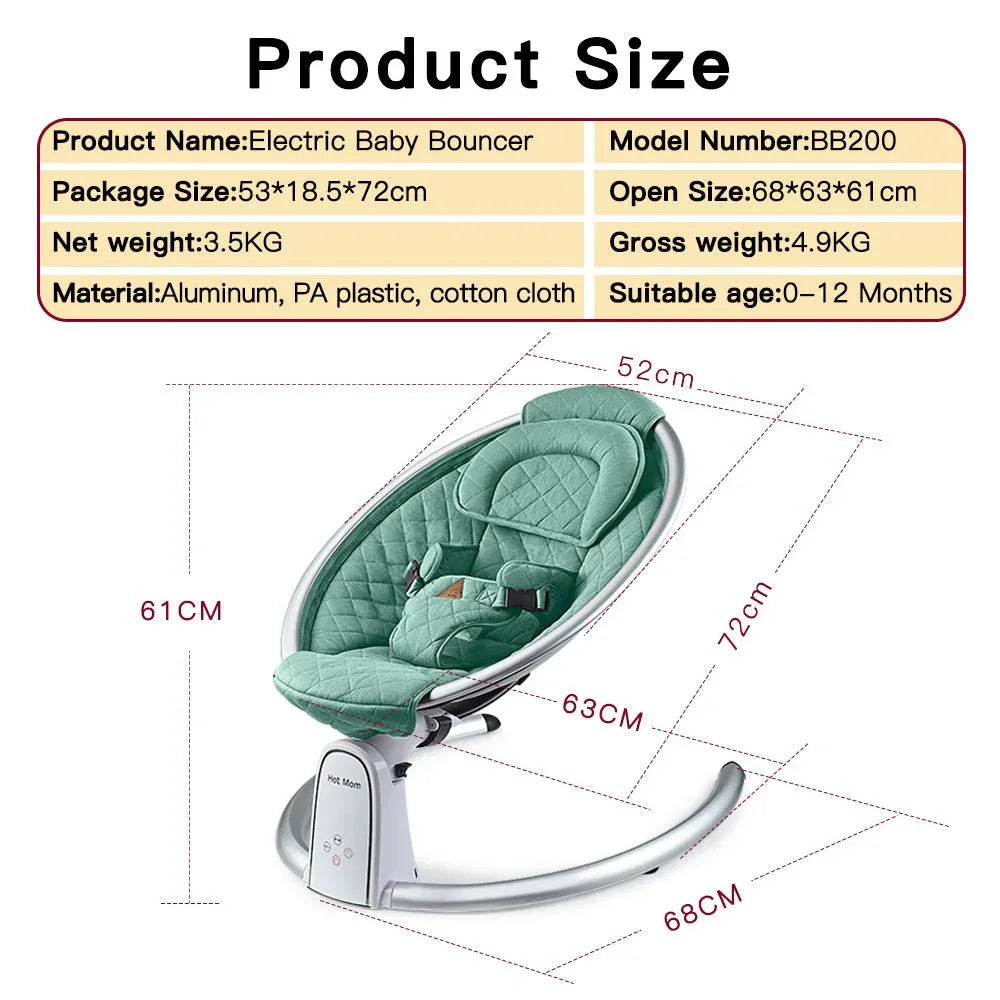 Electric Bluetooth Baby Bouncer Rocker With Music Speaker - Omega Lifestyles