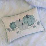 Embroidered Pumpkin Lumbar Throw Pillow Misty Blue - Serenova - Omega Lifestyles