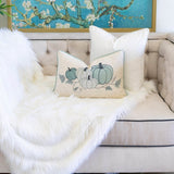 Embroidered Pumpkin Lumbar Throw Pillow Misty Blue - Serenova - Omega Lifestyles