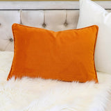 Embroidered Pumpkin Rust Polyester Lumbar Throw Pillow - Serenova - Omega Lifestyles