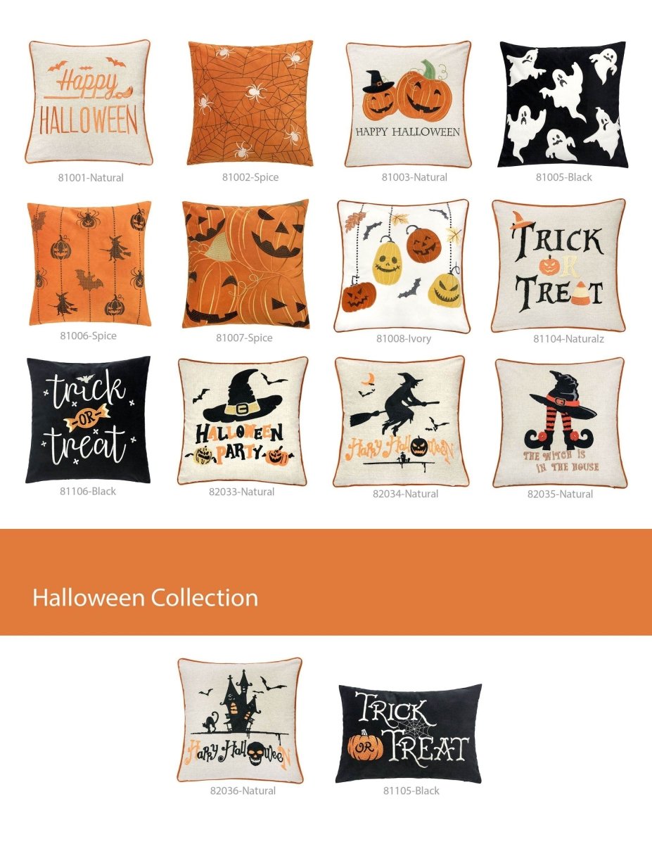 Embroidered Trick Or Treat Halloween Lumbar Pillow - Serenova - Omega Lifestyles