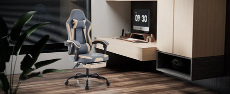 Ergonomic Leather Gaming Chair With Massage Lumbar Support - Omega Lifestyles