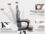 Ergonomic Leather Gaming Chair With Massage Lumbar Support - Omega Lifestyles