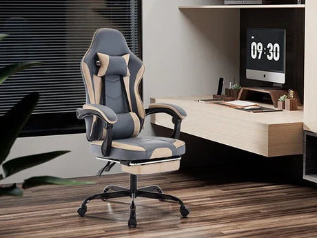 Ergonomic Leather Gaming Chair With Massage Lumbar Support - Omega Lifestyles