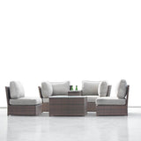 Espresso Weather - Resistant Wicker Outdoor Seating Set With Cushions - Serenova - Omega Lifestyles