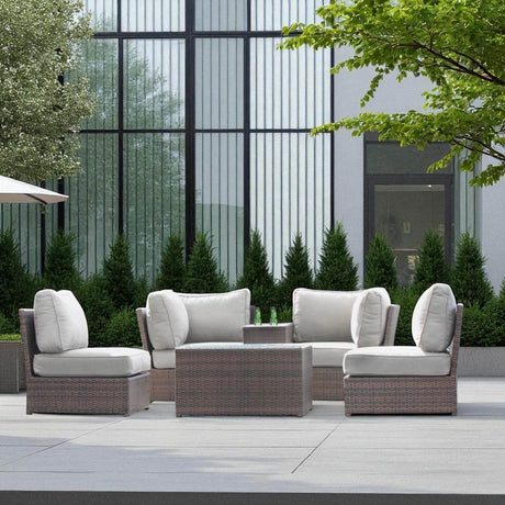Espresso Weather - Resistant Wicker Outdoor Seating Set With Cushions - Serenova - Omega Lifestyles