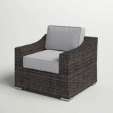 Espresso Wicker Outdoor Patio Armchair With Cushion - Serenova - Omega Lifestyles