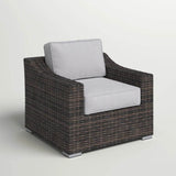 Espresso Wicker Outdoor Patio Armchair With Cushion - Serenova - Omega Lifestyles