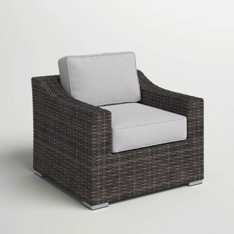 Espresso Wicker Outdoor Patio Armchair With Cushion - Serenova - Omega Lifestyles