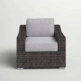 Espresso Wicker Outdoor Patio Armchair With Cushion - Serenova - Omega Lifestyles