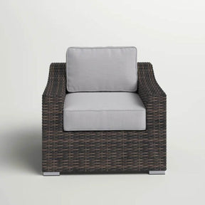 Espresso Wicker Outdoor Patio Armchair With Cushion - Omega Lifestyles