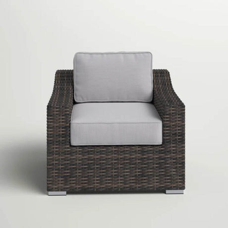 Espresso Wicker Outdoor Patio Armchair With Cushion - Serenova - Omega Lifestyles