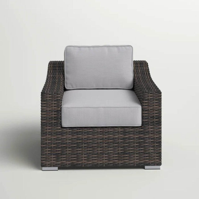 Espresso Wicker Outdoor Patio Armchair With Cushion - Serenova - Omega Lifestyles