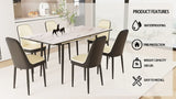 Expandable MDF Dining Table And Six PU Cushioned Chairs Set - Omega Lifestyles